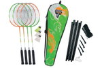 Talbot Torro Badminton Set 4-Attacker Plus (4x Schläger, 3x Bälle, 1x Netz, 1x Tasche) - 1 Set